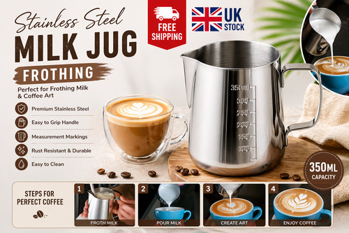 Stainless steel milk jug - steel,