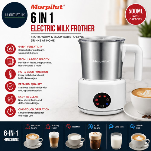Milk frother electric - frother, 6in1